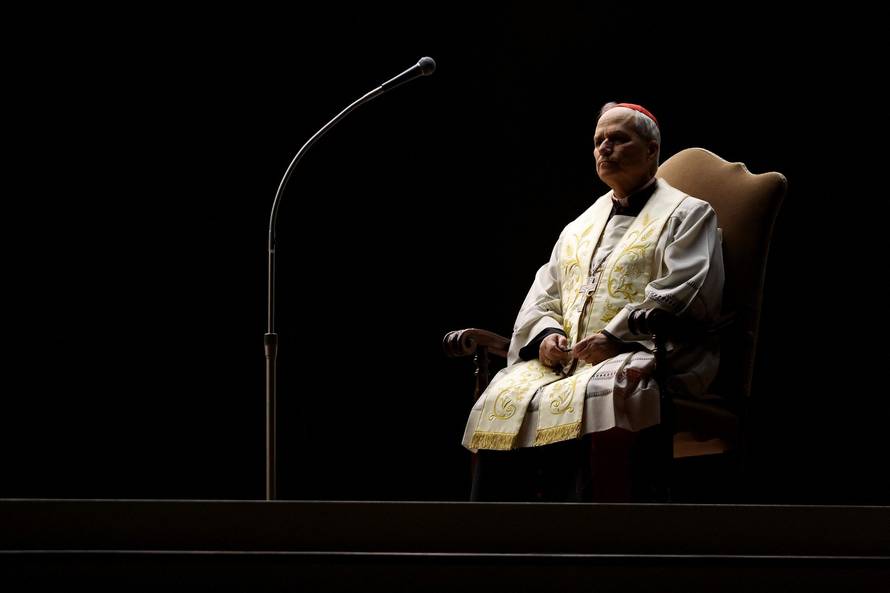 Religion: Cardinal Robert Prevost leads the recitation of the Holy Rosary for Pope Francis on March 03, 2025