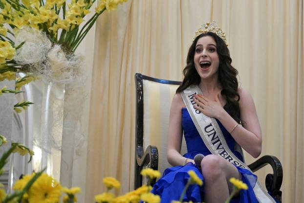 Miss Universe 2025 Mexican Fatima Bosch attends a press conference in Villahermosa