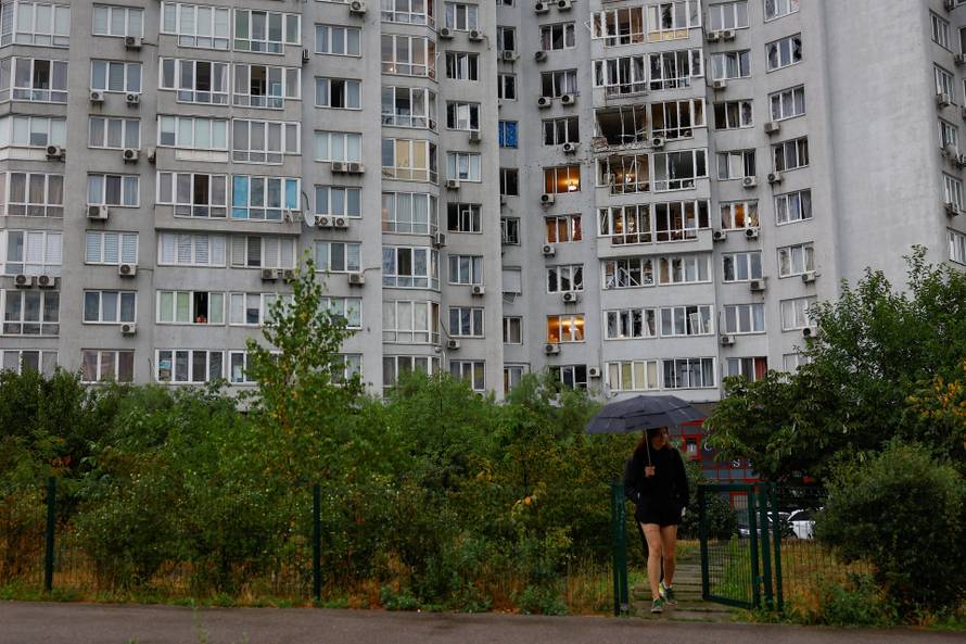 Aftermath of a Russian drone attack in Kyiv