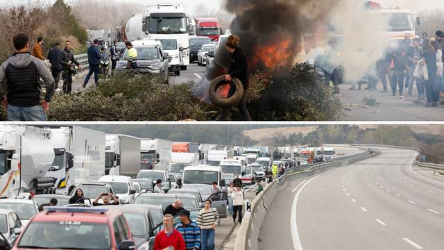 VIDEO Španjolski seljaci pale gume i grane na autocesti kod Girone, napravili potpuni kaos