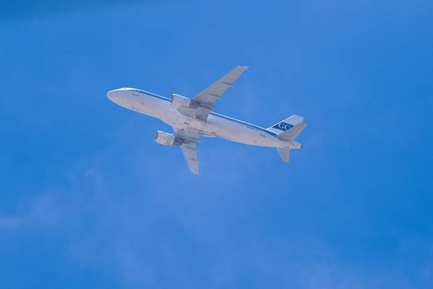 A plane carrying Iran's national football team arrives at Los Angeles International Airport (LAX) ahead of the team's first match during the FIFA World Cup 2026, in Los Angeles