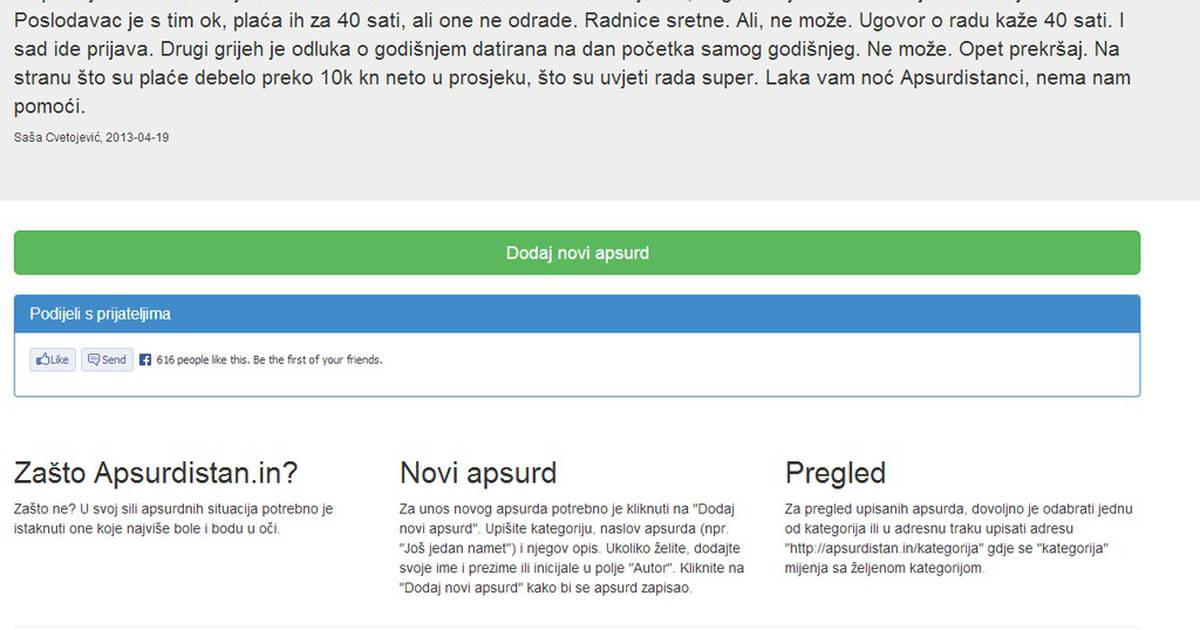 Uz Stranicu Apsurdistan Svi će Apsurdi Sada Dobiti I Aplikaciju | 24sata