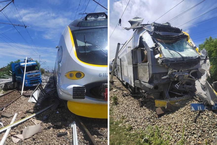 Vozač kamiona preminuo nakon stravične nesreće i naleta putničkog vlaka kod Sl. Broda