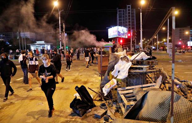 Belarusian opposition supporters protest against presidential election results in Minsk