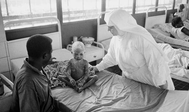 Nun Treating Young Child with Smallpox