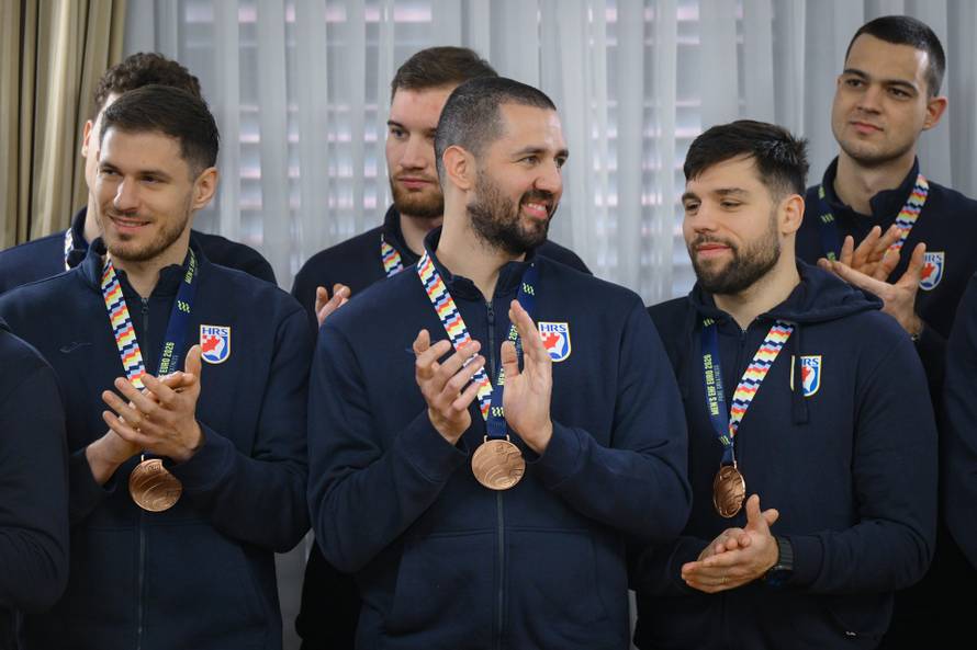 Zagreb: Prijem rukometaša u Banskim dvorima