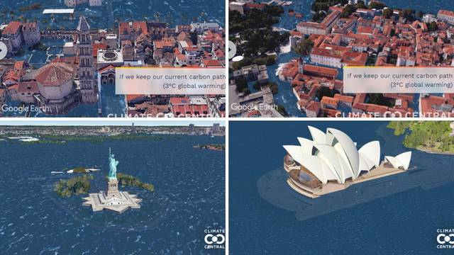 Split i Zadar pod vodom: Evo kako će svijet izgledati 2050. ako temperatura poraste za 3°C