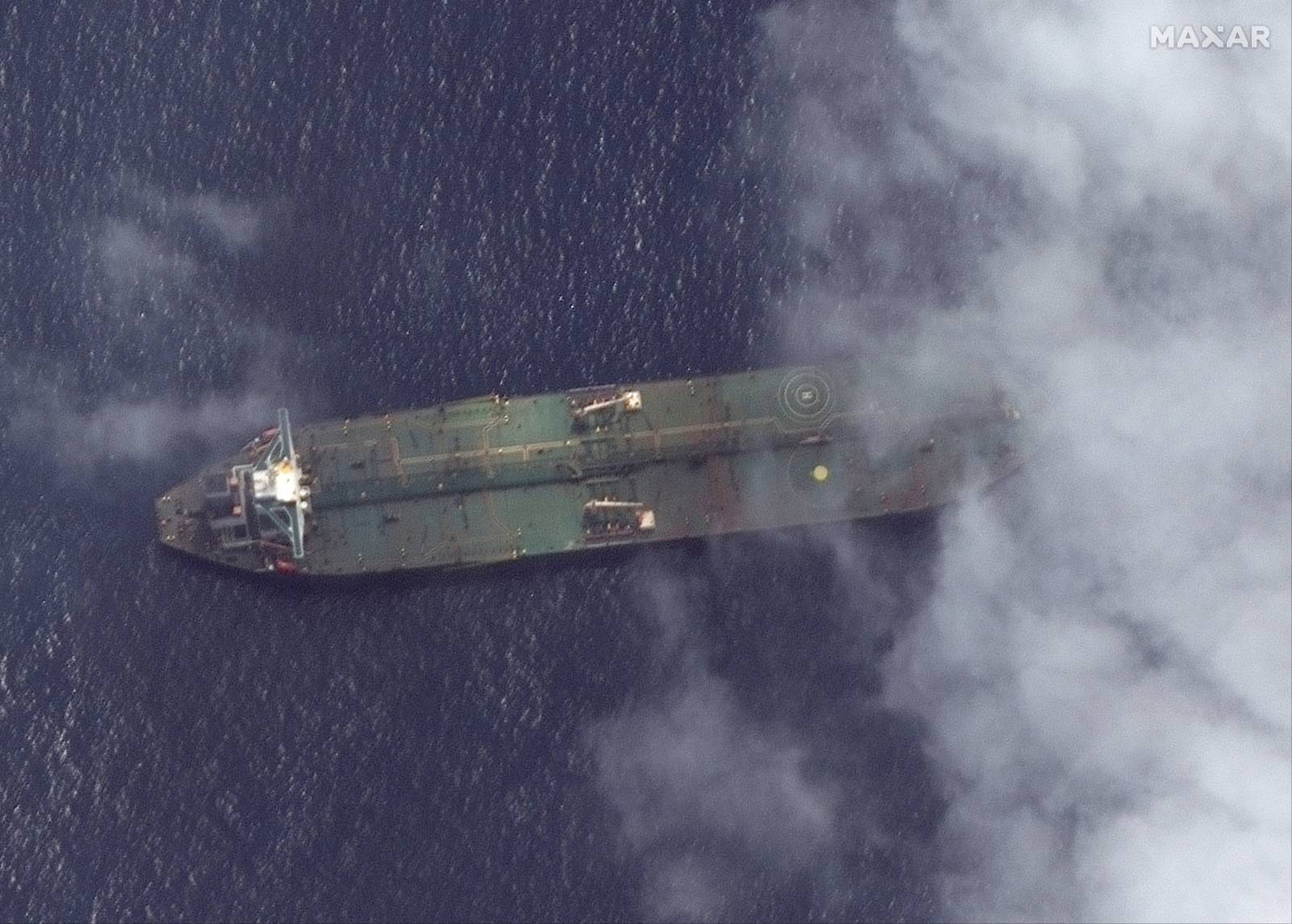 Satellite photo of Iranian oil tanker Adrian Darya 1 off the coast of Tartus, Syria