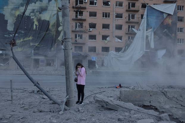 Aftermath of Russian missile and drone attack in Kyiv