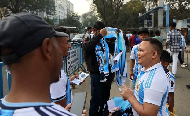 Argentine soccer star Lionel Messi on a whirlwind tour of India