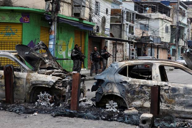 Police operation against drug trafficking at the favela do Penha in Rio de Janeiro